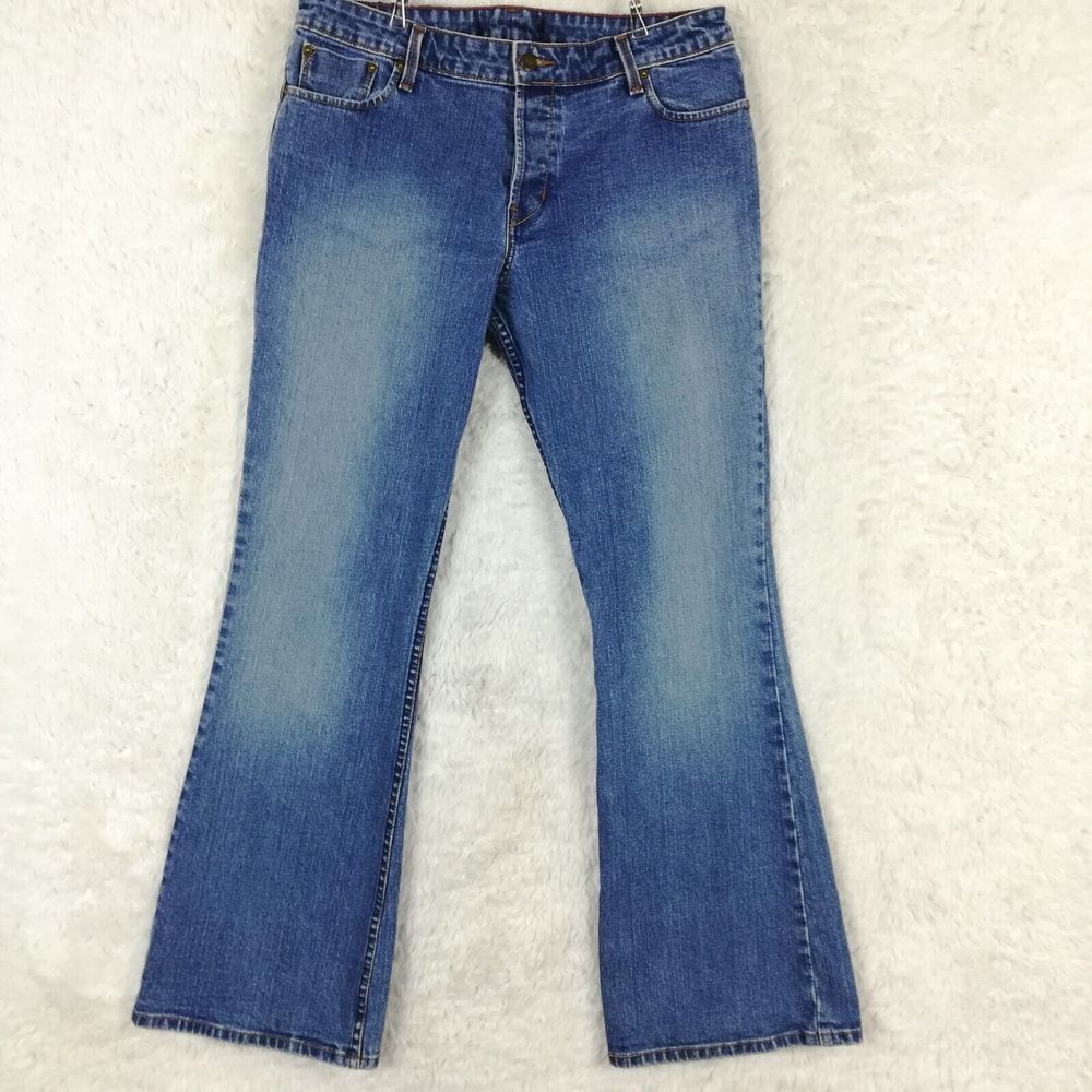 Vtg Levi Strauss Womens Jeans‎ Low Rise Flare Button Fly Blue Denim Juniors 11